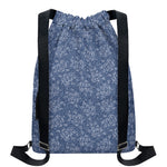 Rose Denim Jeans Pattern Print Drawstring Backpack