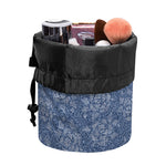 Rose Denim Jeans Pattern Print Drawstring Makeup Bag