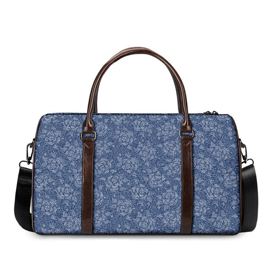 Rose Denim Jeans Pattern Print Duffle Bag