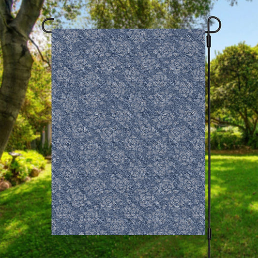 Rose Denim Jeans Pattern Print Garden Flag
