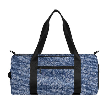 Rose Denim Jeans Pattern Print Gym Bag