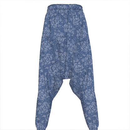 Rose Denim Jeans Pattern Print Hammer Pants