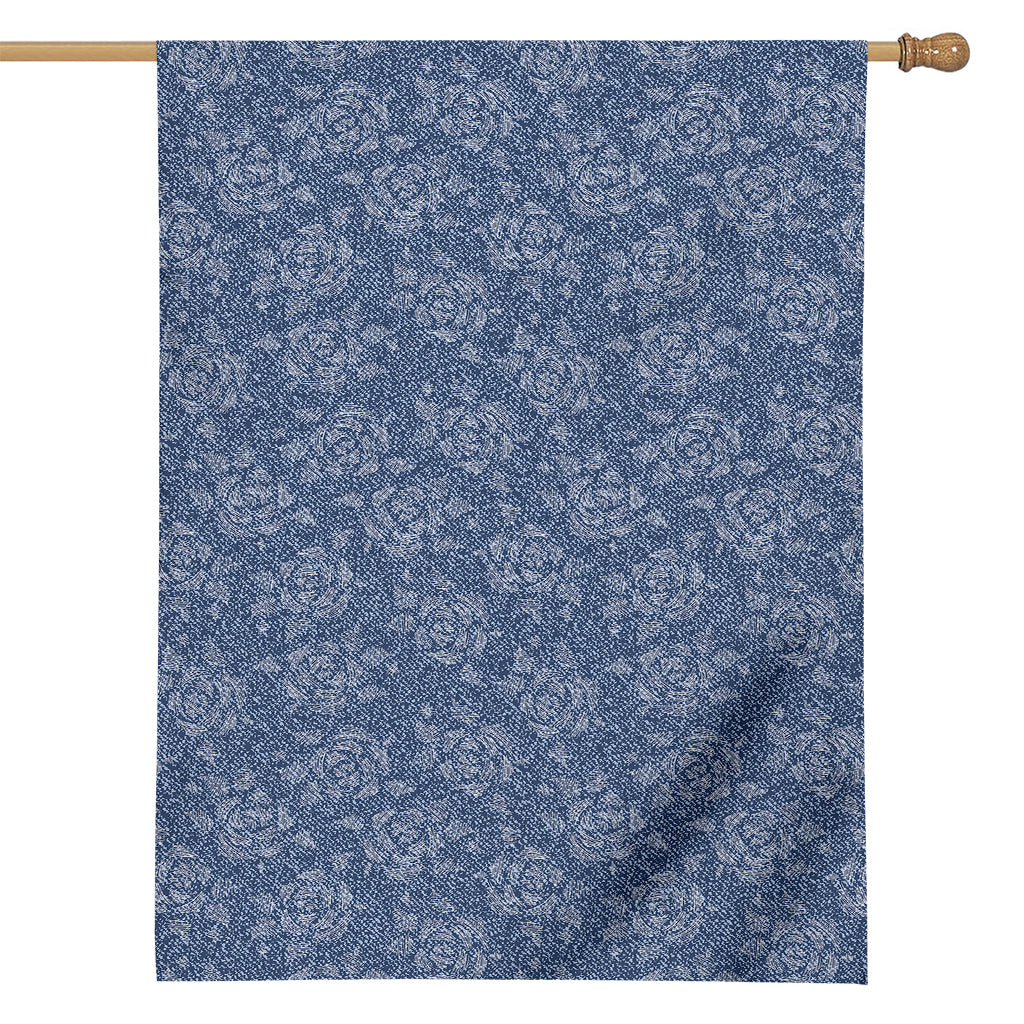 Rose Denim Jeans Pattern Print House Flag