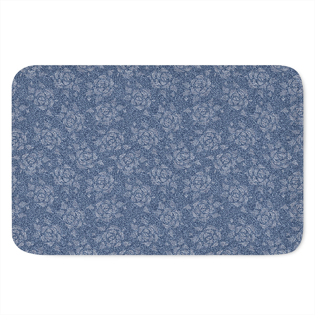 Rose Denim Jeans Pattern Print Indoor Door Mat