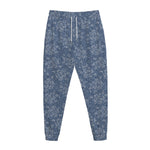 Rose Denim Jeans Pattern Print Jogger Pants