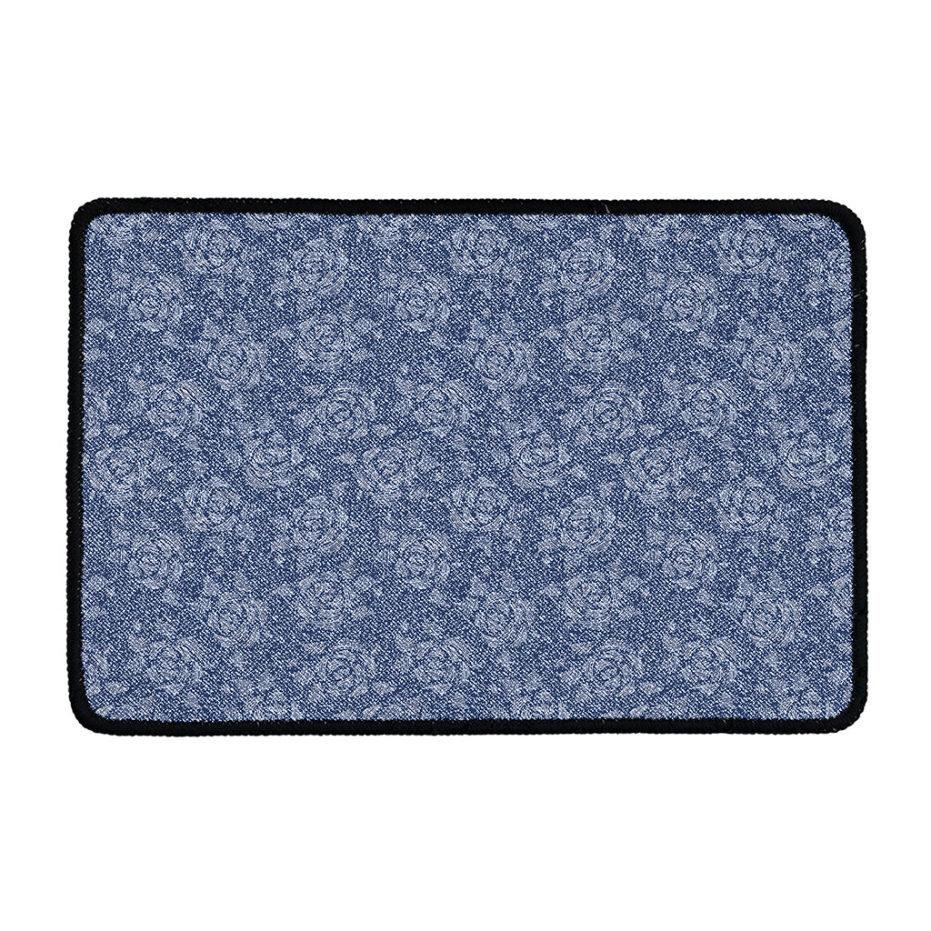 Rose Denim Jeans Pattern Print Kitchen Mat