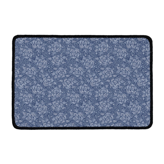 Rose Denim Jeans Pattern Print Kitchen Mat