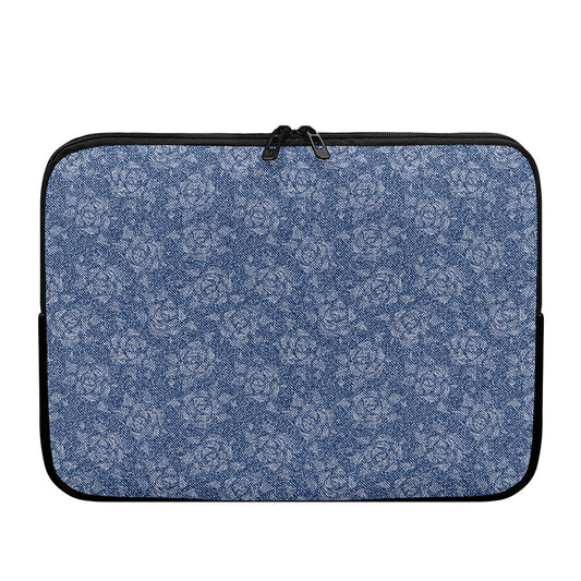 Rose Denim Jeans Pattern Print Laptop Sleeve