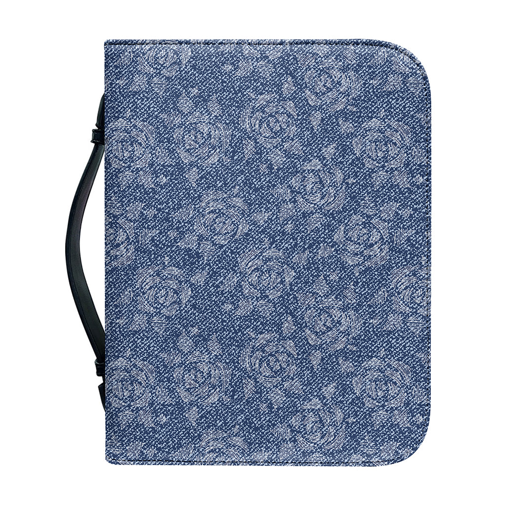 Rose Denim Jeans Pattern Print Leather Bible Cover