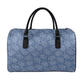 Rose Denim Jeans Pattern Print Leather Duffel Bag