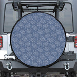 Rose Denim Jeans Pattern Print Leather Spare Tire Cover