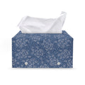 Rose Denim Jeans Pattern Print Leather Tissue Box Cover