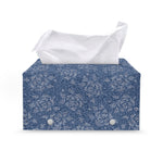 Rose Denim Jeans Pattern Print Leather Tissue Box Cover