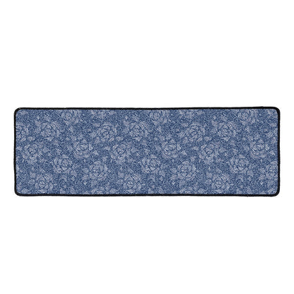 Rose Denim Jeans Pattern Print Long Kitchen Mat