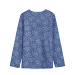 Rose Denim Jeans Pattern Print Long Sleeve Short Coat