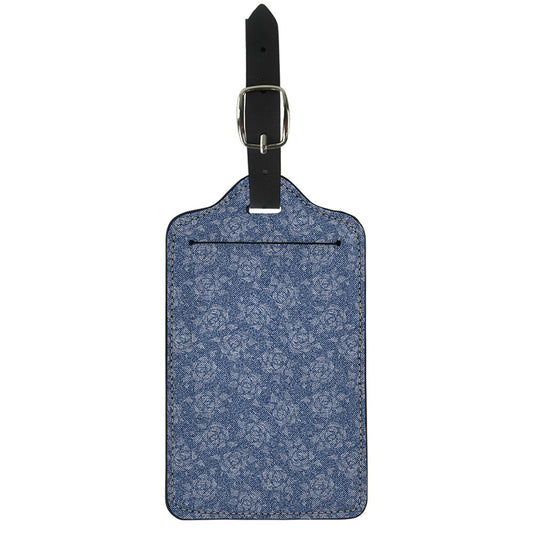 Rose Denim Jeans Pattern Print Luggage Tag