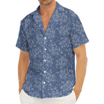 Rose Denim Jeans Pattern Print Men's Deep V-Neck Shirt