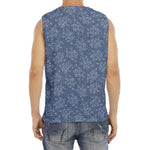 Rose Denim Jeans Pattern Print Men's Fitness Tank Top