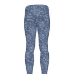 Rose Denim Jeans Pattern Print Men's leggings