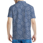 Rose Denim Jeans Pattern Print Men's Polo Shirt