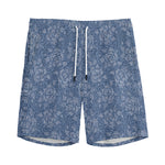 Rose Denim Jeans Pattern Print Men's Sports Shorts