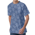 Rose Denim Jeans Pattern Print Men's Velvet T-Shirt