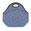 Rose Denim Jeans Pattern Print Neoprene Lunch Bag