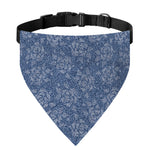 Rose Denim Jeans Pattern Print Over The Collar Dog Bandana
