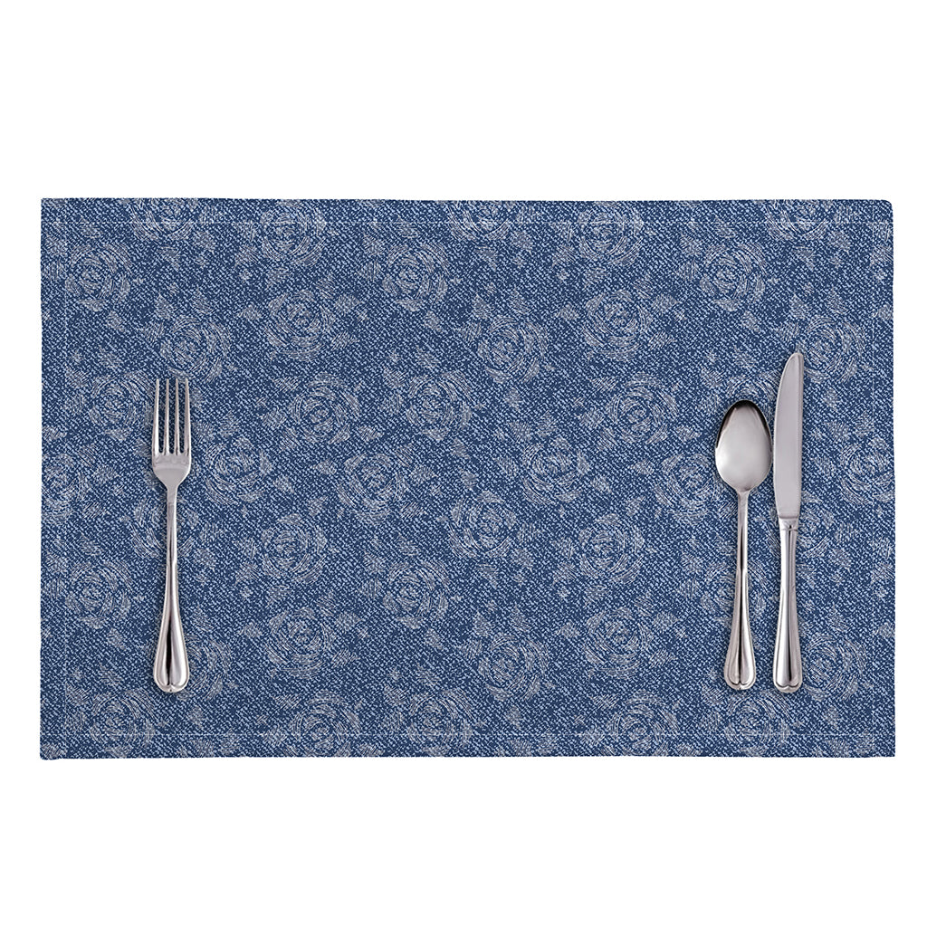 Rose Denim Jeans Pattern Print Placemat