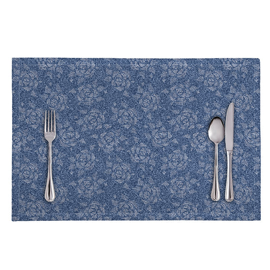 Rose Denim Jeans Pattern Print Placemat