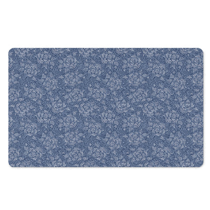 Rose Denim Jeans Pattern Print Polyester Doormat