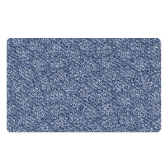 Rose Denim Jeans Pattern Print Polyester Doormat