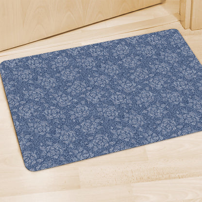 Rose Denim Jeans Pattern Print Polyester Doormat