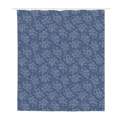 Rose Denim Jeans Pattern Print Polyester Shower Curtain