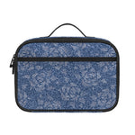 Rose Denim Jeans Pattern Print Portable Lunch Bag