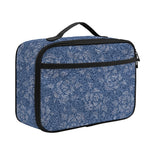 Rose Denim Jeans Pattern Print Portable Lunch Bag