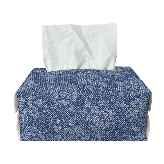 Rose Denim Jeans Pattern Print Rectangle Tissue Box Cover