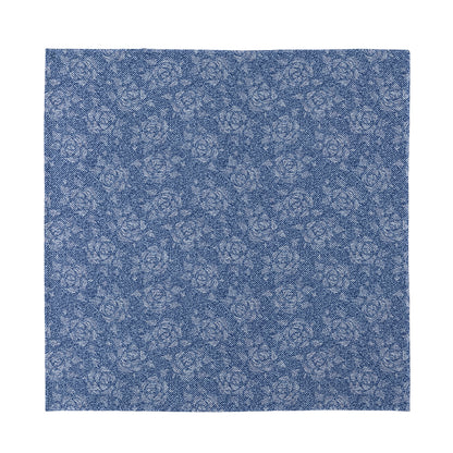 Rose Denim Jeans Pattern Print Silk Bandana