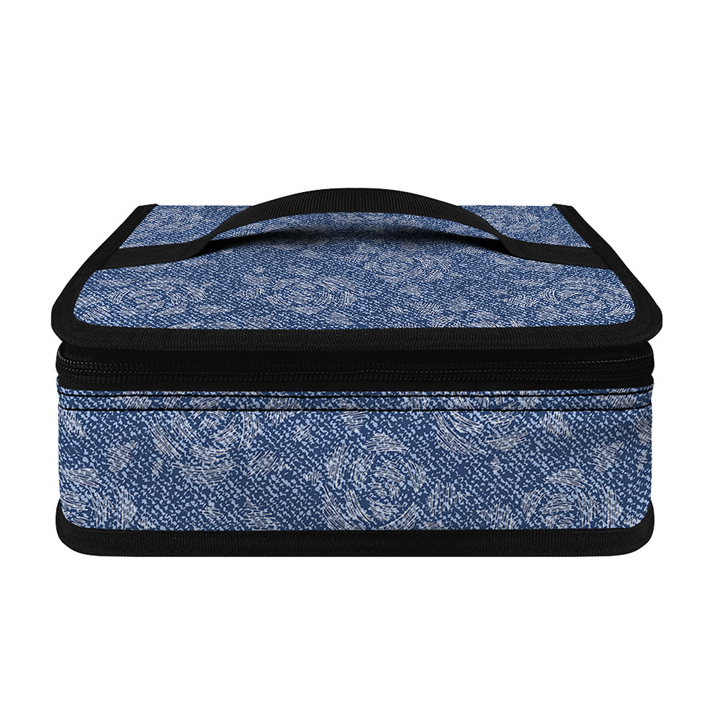 Rose Denim Jeans Pattern Print Small Lunch Bag
