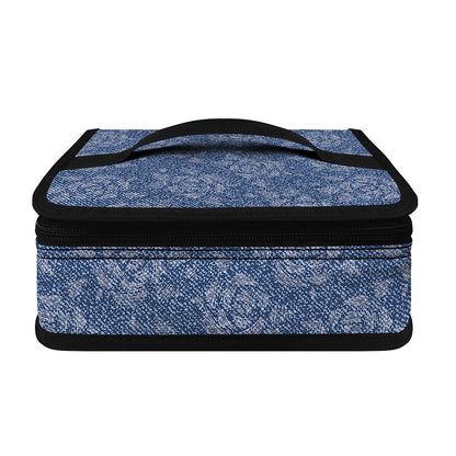 Rose Denim Jeans Pattern Print Small Lunch Bag
