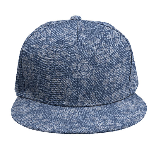 Rose Denim Jeans Pattern Print Snapback Cap