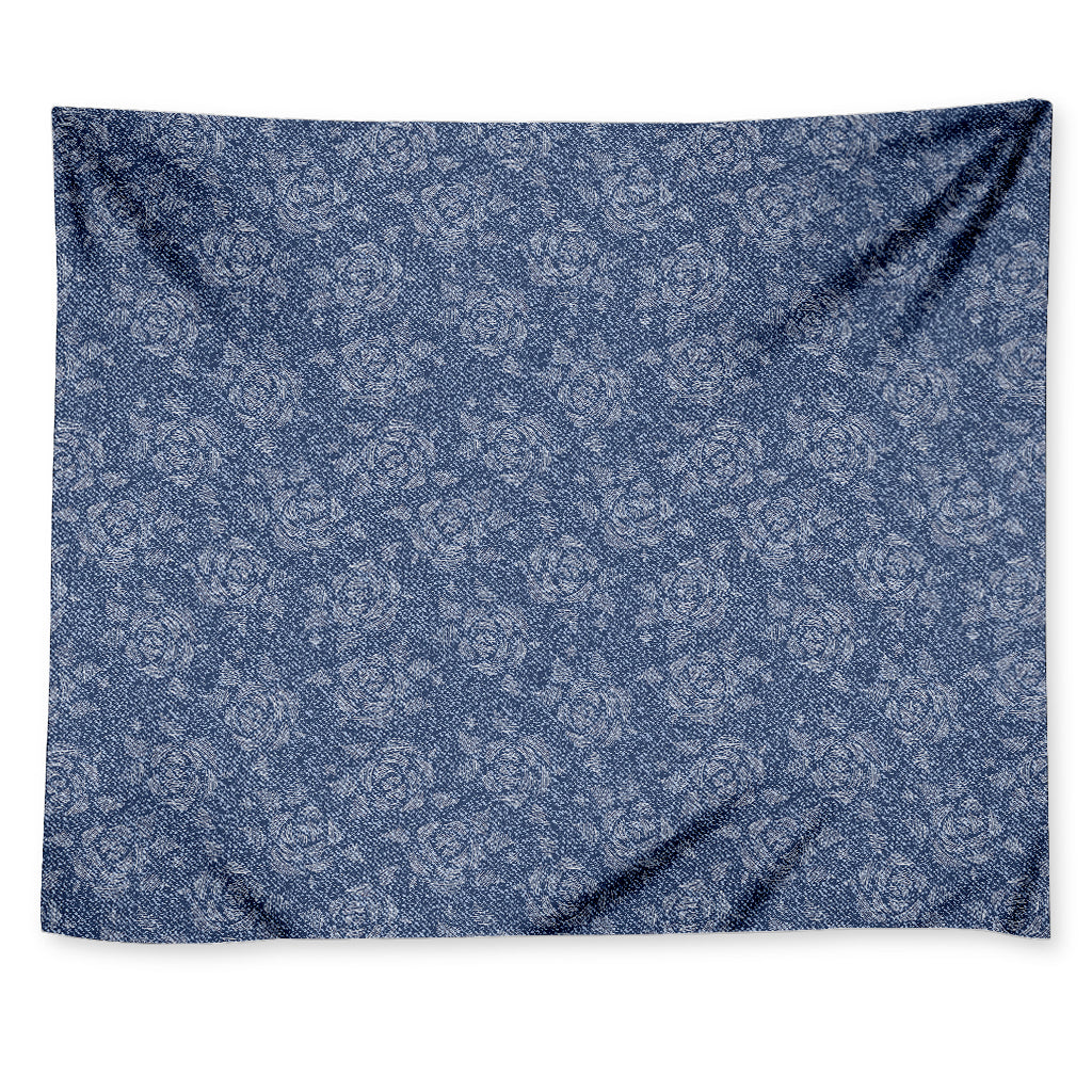 Rose Denim Jeans Pattern Print Tapestry