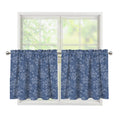 Rose Denim Jeans Pattern Print Tier Curtains
