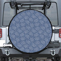 Rose Denim Jeans Pattern Print Tire Cover
