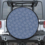 Rose Denim Jeans Pattern Print Tire Cover