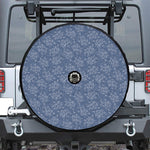 Rose Denim Jeans Pattern Print Tire Cover With Camera Hole