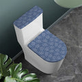 Rose Denim Jeans Pattern Print Toilet Lid And Tank Cover Set