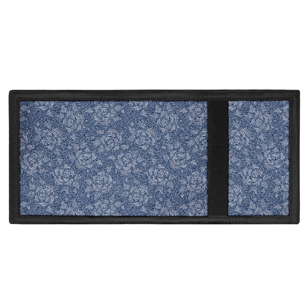 Rose Denim Jeans Pattern Print Trifold Wallet