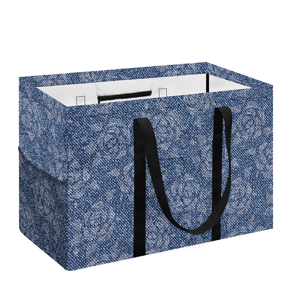 Rose Denim Jeans Pattern Print Utility Tote Bag