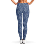 Rose Denim Jeans Pattern Print Women's Leggings